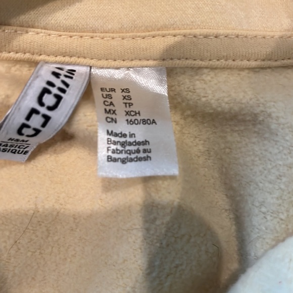 H & M, yellow turtle neck quarter zip sweater. Never worn. Size XS. - Picture 3 of 3